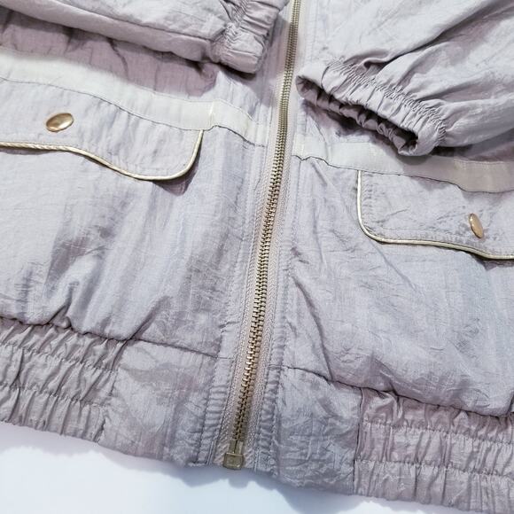 Retro Active Frontier Quilted Iridescent Bomber Jacket - Picture 3 of 11